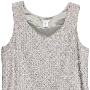 Vintage Zelda 100% Silk Beaded Sequin Top Art Deco Gray Rainbow Shine Lined Sz12